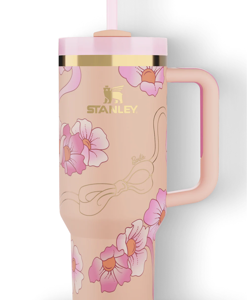 Stanley Quencher H2.0 40oz Tumbler Pink Floral Handle Cup w/ Straw New