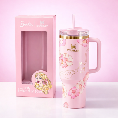 Stanley Quencher H2.0 40oz Tumbler Pink Floral Handle Cup w/ Straw New
